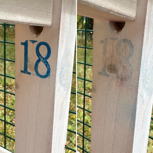 A small amount of rubbing alcohol will help fade the stamps.