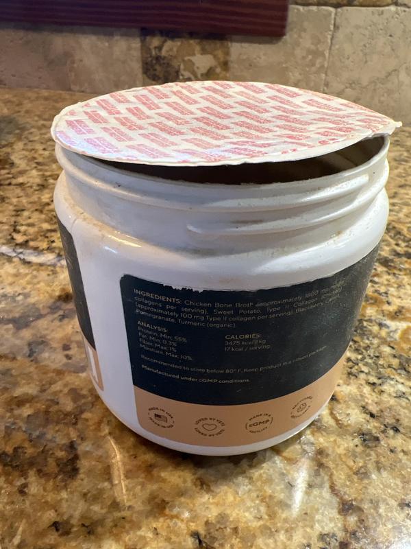 I opened the lid & found that the secure topper was compromised and the outside of the container was dusty from the product. Who knows how much product is missing? I will not be ordering this product from Chewy again.👎🏻