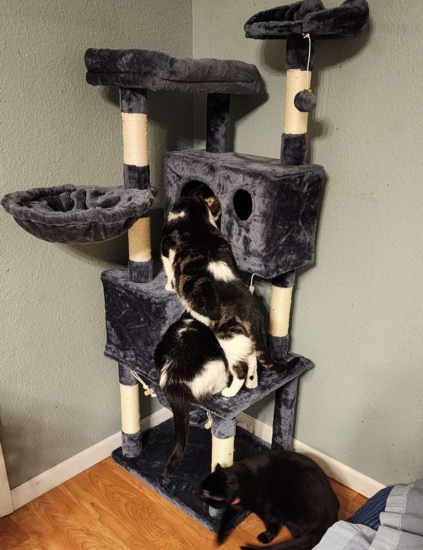 YAHEETECH Multi-Level 64.5-in Cat Tree, Black - Chewy.com