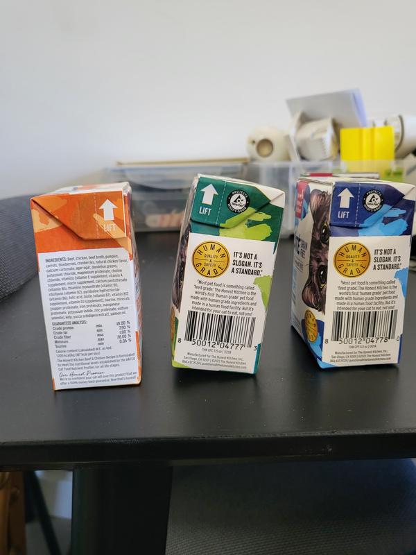 Swollen blue and green boxes compared to orange box with no swelling