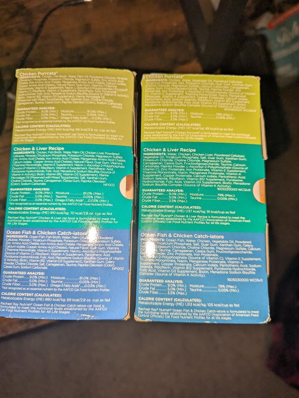 Left is the new ingredients list, right is the old food