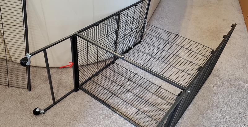 Using furniture for support if assembling alone, the corners of the rails ARE sharp, but once assembled shouldn't be an issue