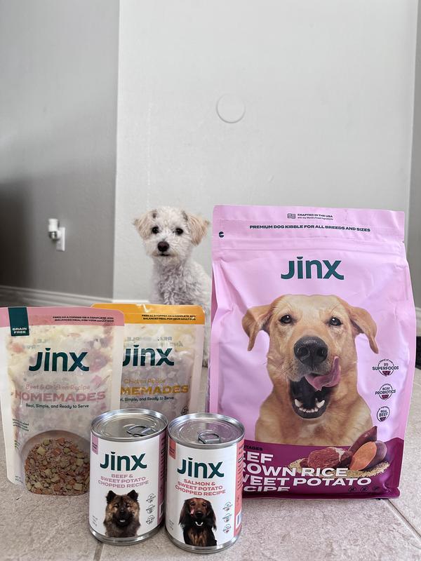 JINX Chicken & Sweet Potato Chopped Recipe GrainFree Wet Dog Food, 13oz can, case of 12