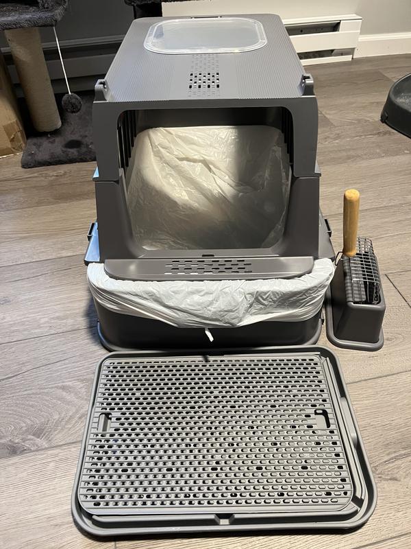 Without front door. Still functions and opening is a little larger