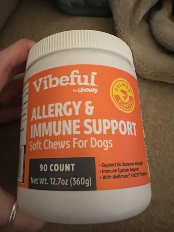 VIBEFUL Allergy & Immune Support Salmon Flavored Soft Chews Allergy & Immune Supplement for Dogs