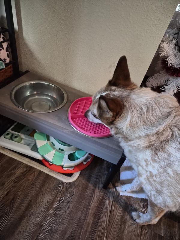 Sits perfect on top of my dogs bowl