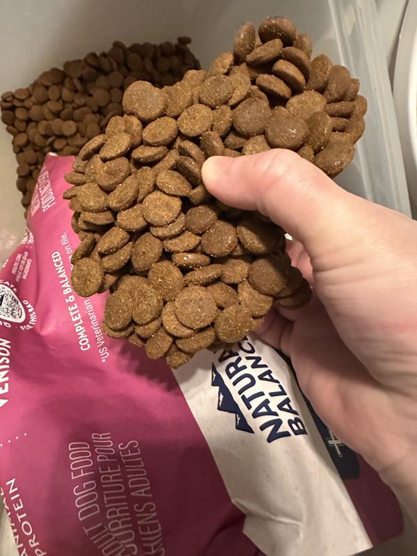 Dog food clumped together in brand new bag
