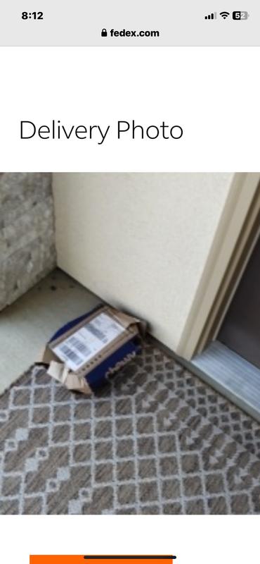 crushed box as iit was left at door