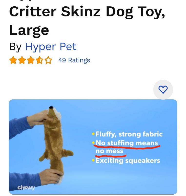 Hyper Pet Critter Skinz Super Squeaker XL Beaver Dog Toy