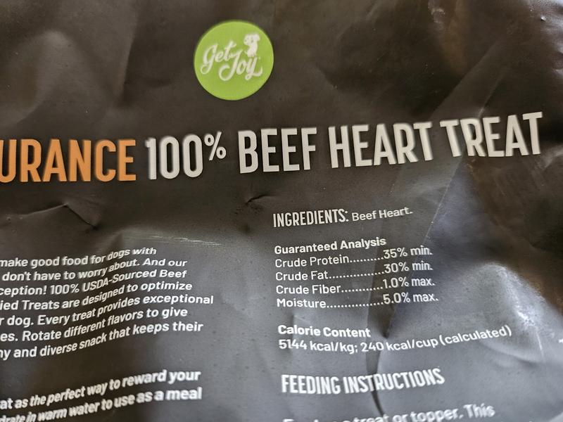 Beef heart is the only ingredient