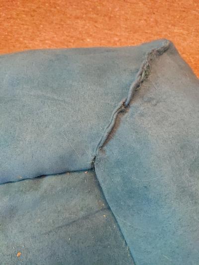 Top corner of bolster after repair