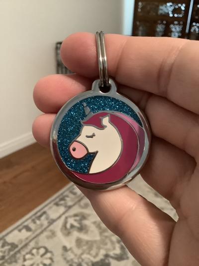 Front side - the glitter is encased in enamel