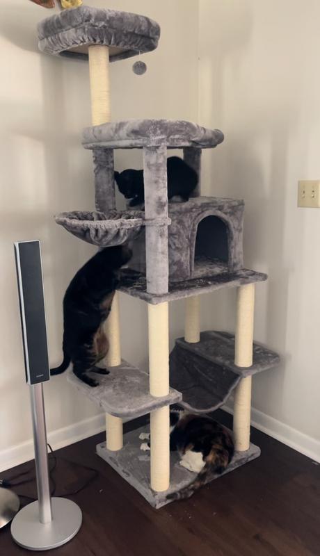 FRISCO 73-in Cat Tree with Hammock, Condo, Lounge Basket, Top Perch ...