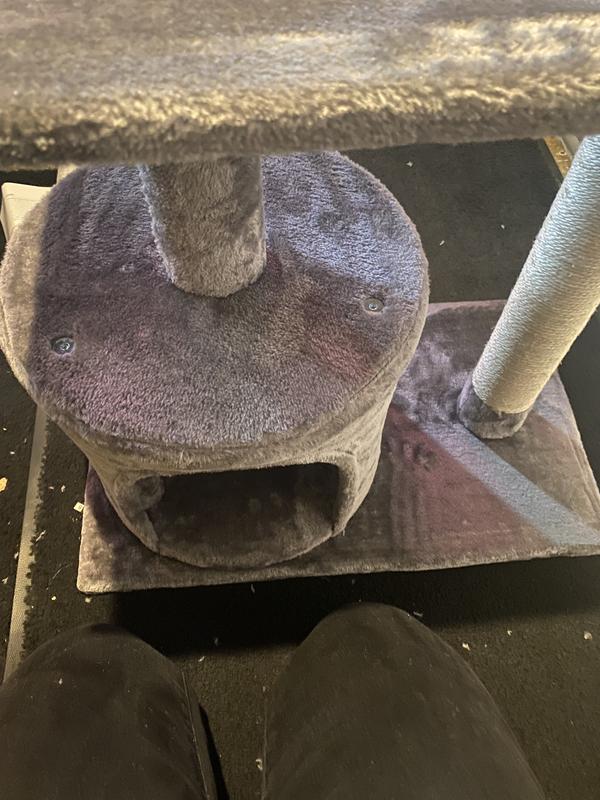 FRISCO 38in Cat Tree with Condo, Top Perch and Toy, Charcoal