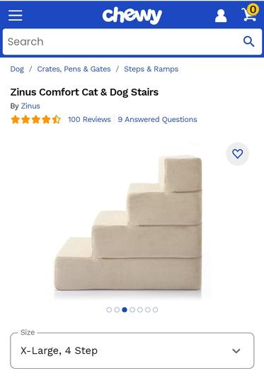 XL Zinus Comfort Cat & Dog Stairs