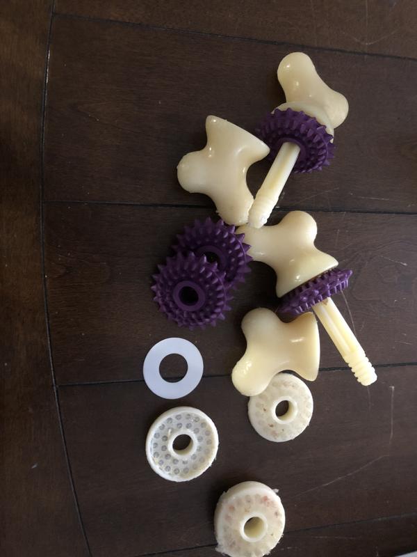 chewed on the threads so they wouldnt go back together