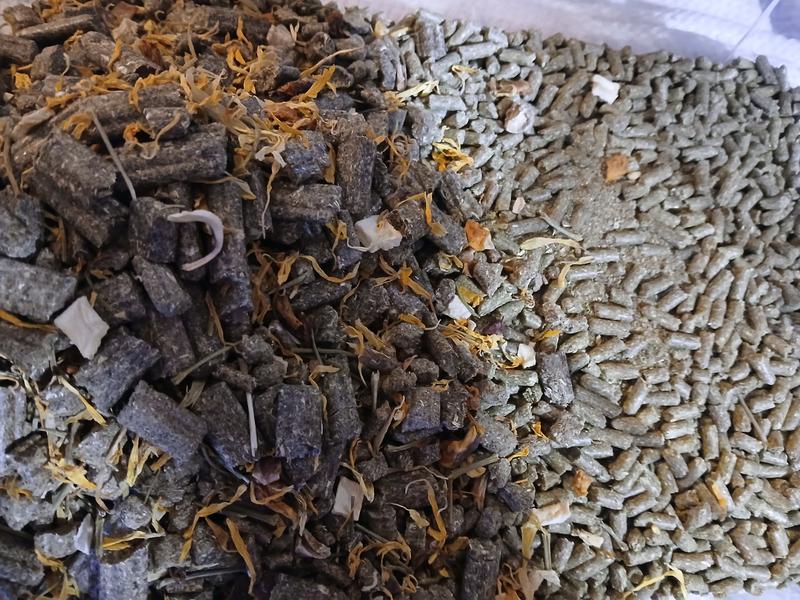 Healthy beautiful pellets compared to regular kind