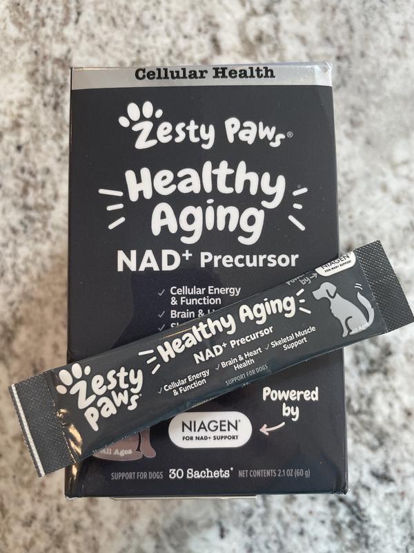 ZESTY PAWS Healthy Aging NAD Precursor Cellular Energy Brain Heart
