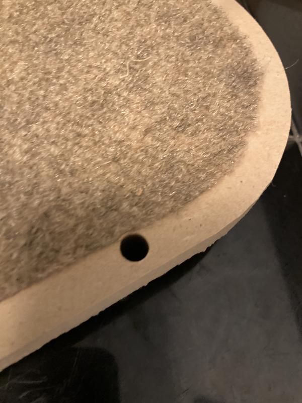 Empty hole with missing plastic piece