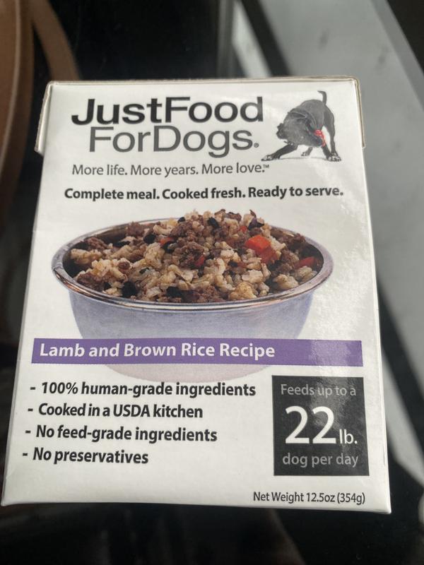 JustFoodForDogs Pantry Fresh Lamb and Brown Rice Wet Dog Food, 12.5 oz.,  Case of 12