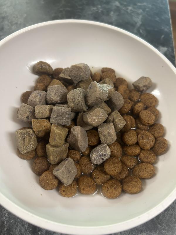 As a topper on her usual food