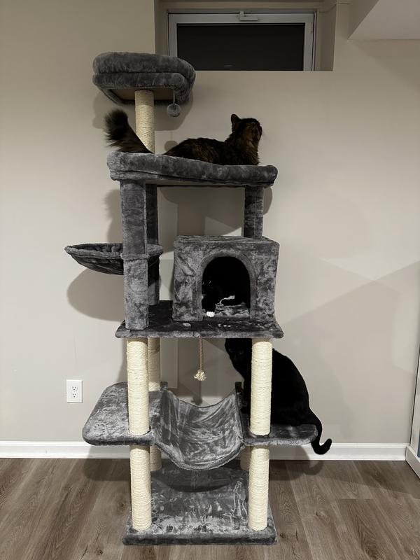 FRISCO 73-in Cat Tree with Hammock, Condo, Lounge Basket, Top Perch ...