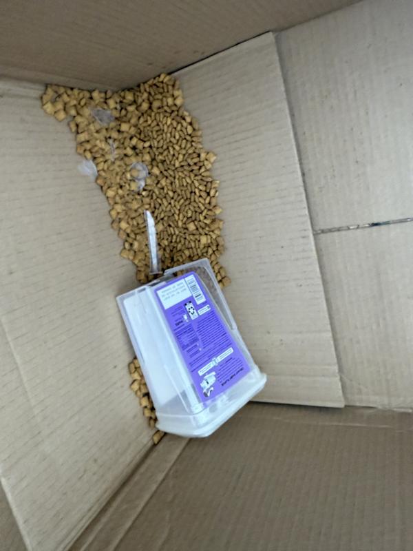 Shards of plastic all throughout cat treats. Would not use.