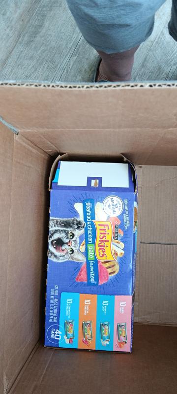 Cat food box open from lack of packing materials