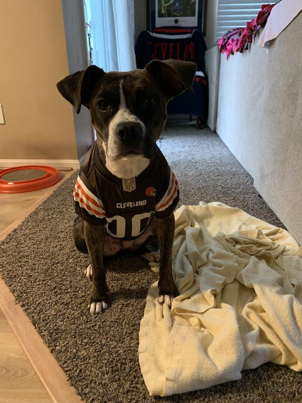 Pets First NFL Dog & Cat Stripe T-Shirt, Cleveland Browns, Small