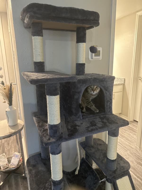 YAHEETECH Multi-Level 63-in Plush Cat Tree, Beige - Chewy.com