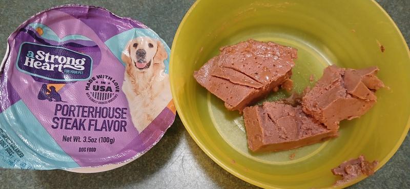 This is the food right out of the cup. This is just about half.