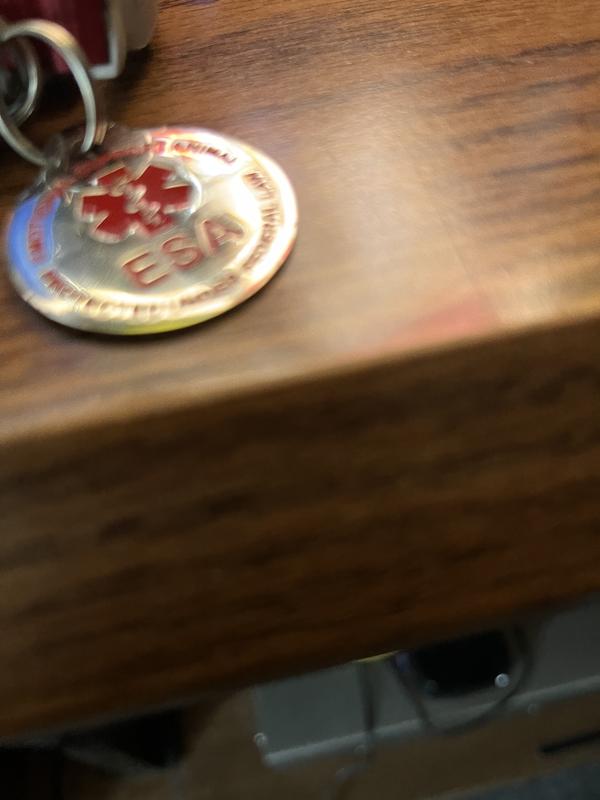 Front of emotional animal support tag
