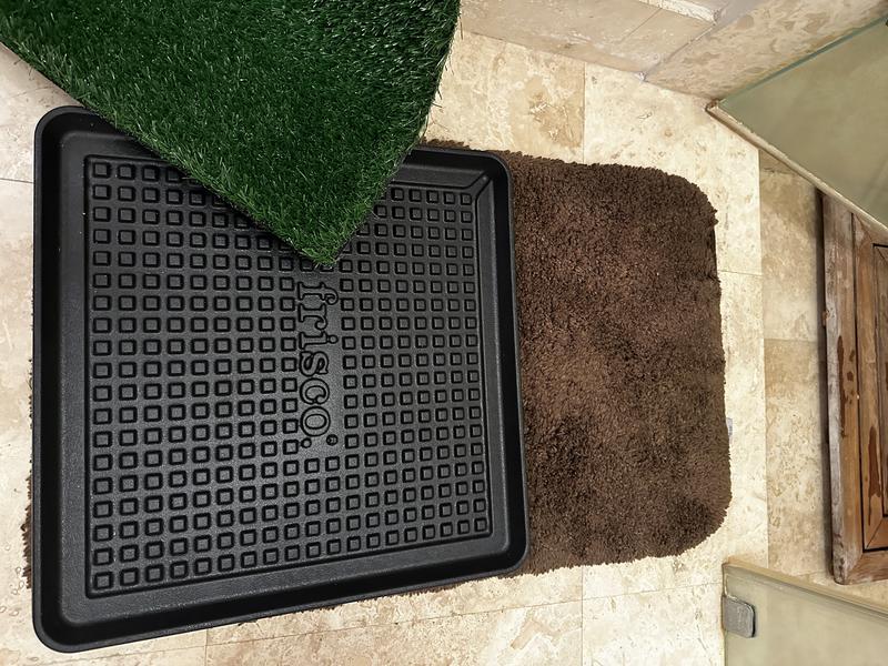 Grass removed to show tray