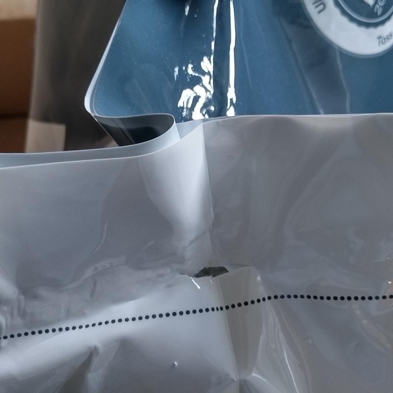 tear or cut in bag