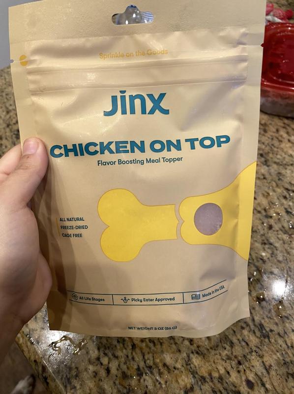 Jinx Freeze-Dried Chicken Dry Dog Food Topper, 3-oz bag