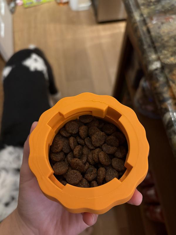 Fits a bit over 1/2 c kibble