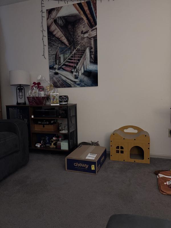 She hides in it when she’s playing with her “sister”