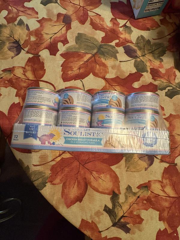 KitKat enjoying his new chicken breast pate.