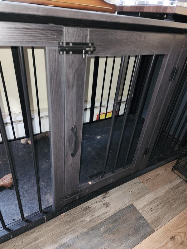 FRISCO "Broadway" Dog Crate Credenza & Mat Kit, Black, 53 x 24.3 x 28