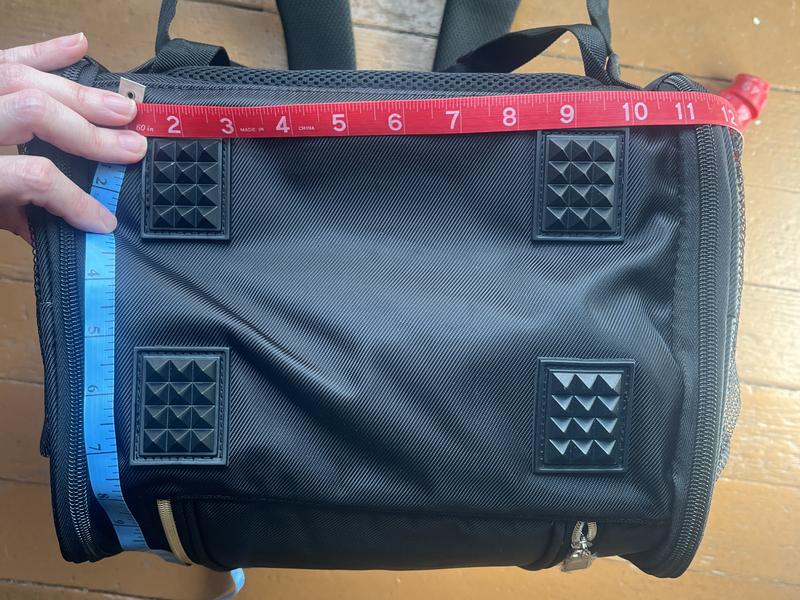 Bottom of bag is 11 in wide x about 8 in. deep