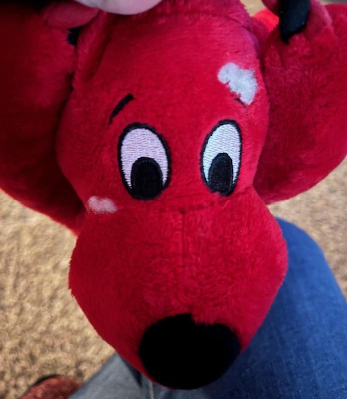 tear at seam of nose and stitching of eyebrow