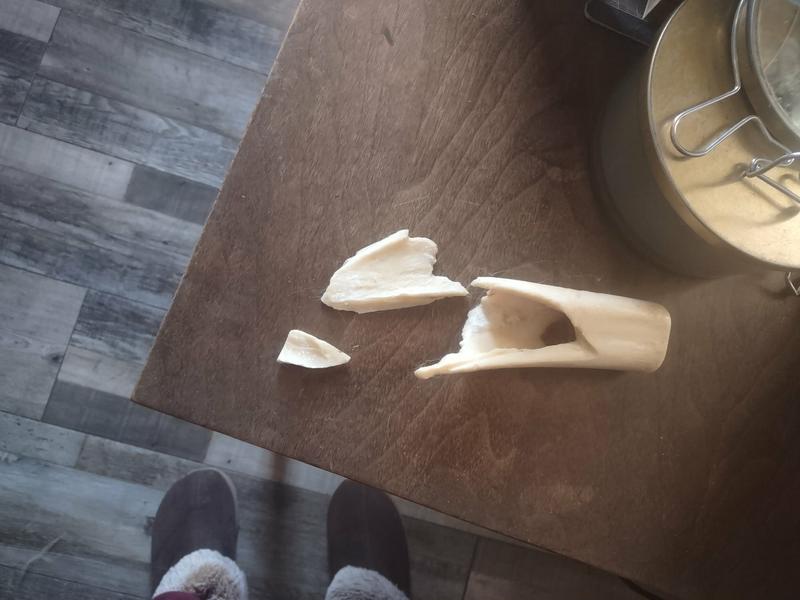 split bone after an hour or two of chewing