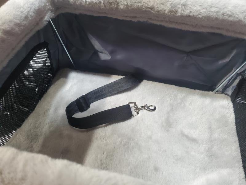 Snaps to collar or harness to keep pet secure