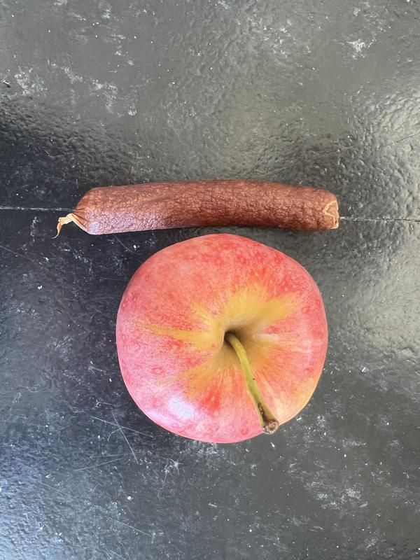 Size comparison to apple