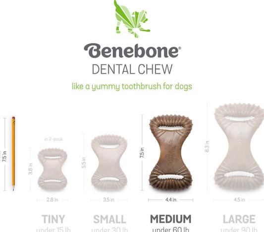 Benebone Bacon Flavor Dental Tough Dog Chew Toy, Medium