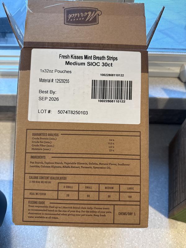 The box the small sized treats came in.