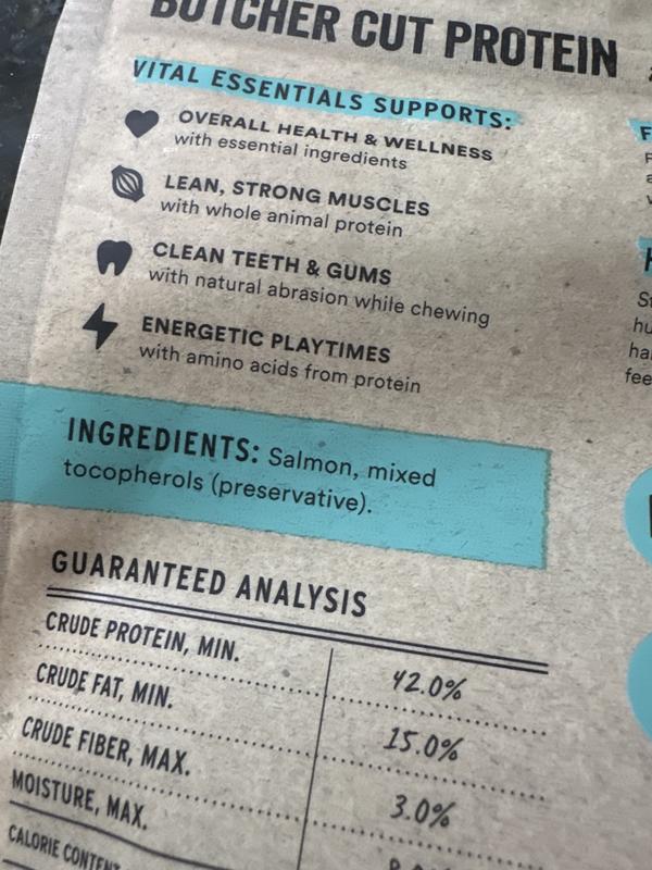 Ingredients label