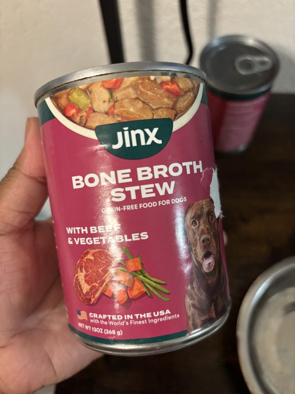 JINX Bone Broth Stew with Beef & Vegetables Grain-Free Wet Dog Food, 13 ...