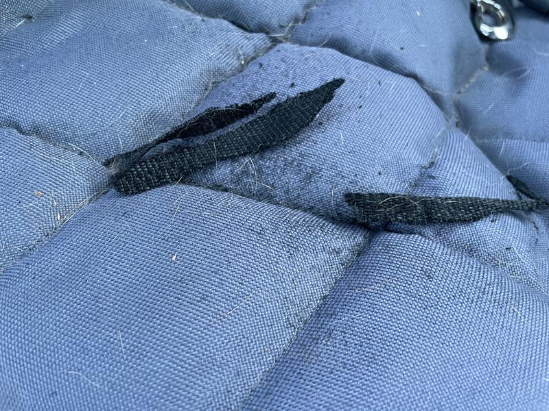 Broken seat cover straps.  The material the straps is made of has just disintegrated in my car.  Purchased 3/25.  Posted 8/25