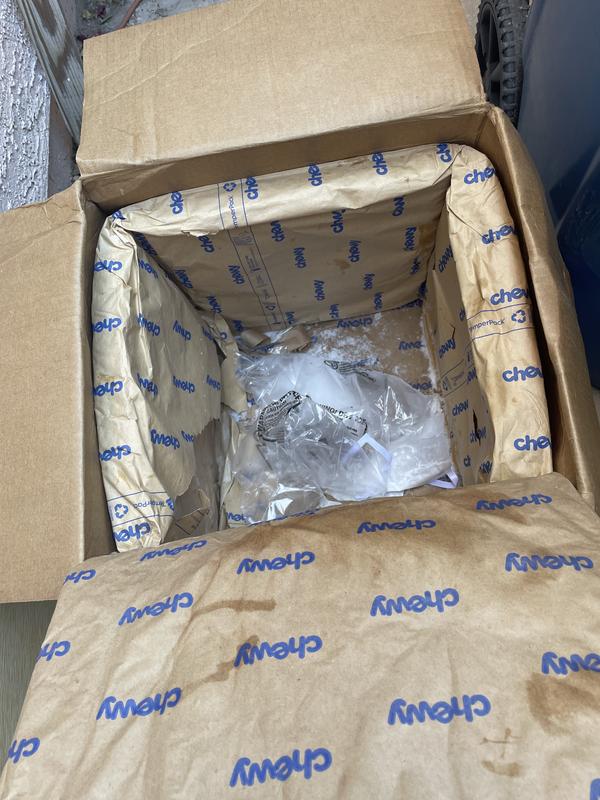 The food was almost defrosted because of the dry ice was melted